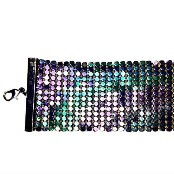 Metallic Ombré Purple Iridescent Mesh Chainlink Choker - Picture 3 of 8